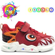 Resim Cool Stego Işıklı Ortopedik Çocuk Spor Ayakkabı Kırmızı 