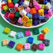 Resim Takı Yapımı, Resin Craft Pendentleri için 20 Parça Karma Renk 2x2 İnşaat Bloğu Çarmı, Kolyeler, Küpeler, Anahtar Zincirleri, Yaratıcı Hediyeler ve Aksesuarlar 