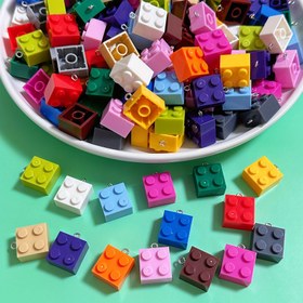 Resim Takı Yapımı, Resin Craft Pendentleri için 20 Parça Karma Renk 2x2 İnşaat Bloğu Çarmı, Kolyeler, Küpeler, Anahtar Zincirleri, Yaratıcı Hediyeler ve Aksesuarlar 