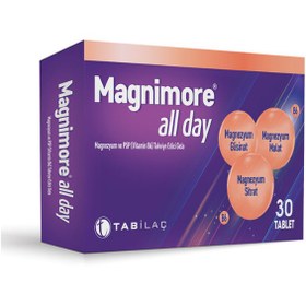 Resim Magnimore All Day Magnezyum ve Vitamin B6 İçeren 30 Tablet 