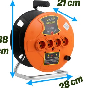 Resim Badem10 Boş Makara 4 Prizli 50 Metre Kapasiteli Dayanıklı Plastik Sarım Makarası Kablo Düzenleyici Model 
