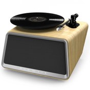 Resim Hym Originals Seed Retro Pikap Plakçalar Dahili Bluetooth Hoparlörlü 80W RMS Aux, RCA Çıkışlı All-in-One Hi-Fi Ses Sistemi, Meşe Ağacı 