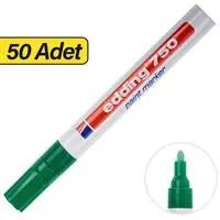 Resim Edding 750 Paint Permanent Markör Kalem Yuvarlak Uç 50 Adet - Yeşil (5 Kutu) 