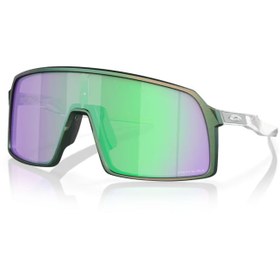 Resim Oakley Sutro Bisiklet Güneş Gözlüğü Matte Silver Green Colorshift Prizm Road Jade 