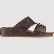 Resim Erkek Hakiki Deri Toka Detaylı Kahverengi Terlik Kahverengi 