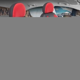 Resim Fresh Start Renault Clio 2 Sedan Uyumlu Lüx Deri Detaylı Oto Koltuk Kılıfı Ön Arka Takım Vista Serisi Siyah Kırmızı Fs 