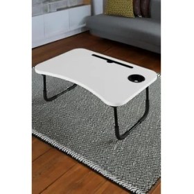 Resim SDT Group Taşınabilir Katlanır Koltuk Yatak Üstü Laptop Tablet Çalışma Masası ve Kahvaltı Sehpası Beyaz 