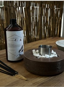 Resim Dekoratif Bio-fire V2 Kahverengi Masaüstü Şömine + 1 Lt Bio-ethanol Yakıt 