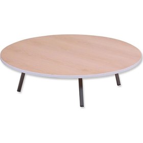 Resim Okuyan 100 cm Metal Katlanır Ayaklı Yuvarlak Yer Sofrası Ahşap 