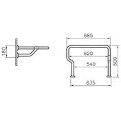 Resim Artema A44445 Tutunma Barı 60 CM 