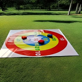 Resim 1 Set Kum Torbası Atma Oyunu - Dayanıklı Vinil, Renkli Hedef Tasarımı Spor Yarışmaları ve Aile Tatil Toplantıları için, Elektrik Gerektirmez, Takım İnşa ve Koordinasyon Aktiviteleri için İdeal, Açık Hava Eğlence Ekipmanı | Renkli Oyun Tasarımı | Dayanıklı Vinil Malzeme, Kum Torbası Atma 