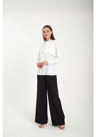 Resim Modatalika Kadın Fularlı Yaka Gömlek 001 