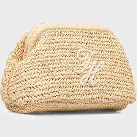 Resim Tommy Hilfiger Hasır Dokulu Logolu El Çanta Bayan Çanta Aw0aw18627 0f4 Bej 