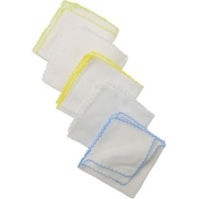 Resim Ekebaby Nakışlı Penye Bebek Ağız Mendili 10'lu Mavi 