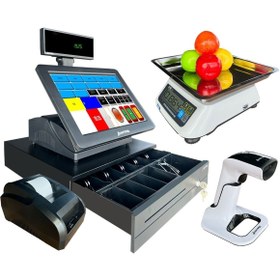 Resim Microser M22 Barkod Sistemi Kablosuz Barkod Okuyucu Cas Marka Terazili Full Set Garantili Tak-çalıştır 