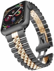Resim PSR aksesuar Gold Kordon KRD-36 Metal Strap Kayış CNS- Gold Watch Ultra 49mm ile uyumlu 