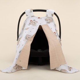 Resim Puset Örtüsü - Çift Taraflı - Kumsal Beji Müslin - Koala 