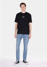 Resim Colin's Colins Comfort Fit Yuvarlak Yaka Jakarlı Erkek Siyah Kısa Kol Tişört Cl1072852 Cl1072852 Q1.v1 Blk Siyah 