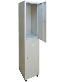 Resim İkili Yarım Kapılı Soyunma Dolabı Açık Gri 