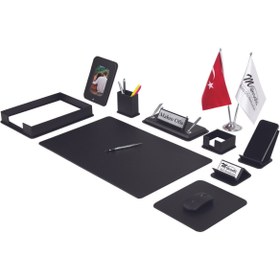 Resim Makroofis Dora Sümen Takımı 12 parça Siyah Full Set (Gümüş Aksesuarlı) 
