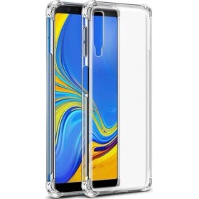 Resim Samsung Galaxy A7 2018 Kılıf AntiShock Ultra Koruma + Nano Glass Şeffaf 