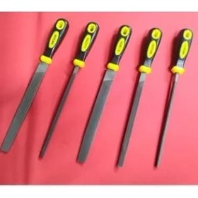 Resim Asseds Store 32 cm Büyük Boy 5 Li Eğe Seti Marka Yüksek Kalite Üçken Kare Oval Set 1410 