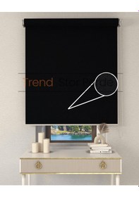 Resim Siyah Stor Etek Dilimli Zebra Stor Güneşlik Perde Kırık Siyah 