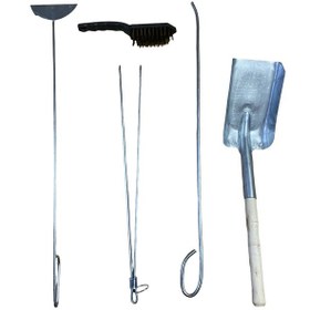 Resim Mobilreyon Şömine Seti 5'li,gelberi,karıştırıcı,kürek,maşa,fırça 