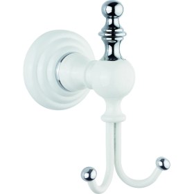 Resim Saray Banyo Artemis Beyaz Krom İkili Bornozluk 