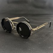 Resim Erkekler için Vintage Leica Tarzı Döner Moda Gözlük - Ayarlanabilir Parlaklık, Steampunk Esintili Alaşım Çerçeve, Siyah & Gri Gradyan Lensler, Kostüm Partileri, Seyahat ve Moda Aksesuarları, Şık Parti Gözlüğü, Bohem Stil, Gençler İçin Uygun 