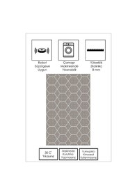 Resim West Home Dijital Baskı Yıkanabilir Kaymaz Taban Salon Halısı Mutfak Halısı Ve Yolluk Wh 462 Grey 