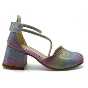 Resim Tuğba Ortopedi 773 Kız Çocuk Renkli Simli Topuklu Abiye Ayakkabı 