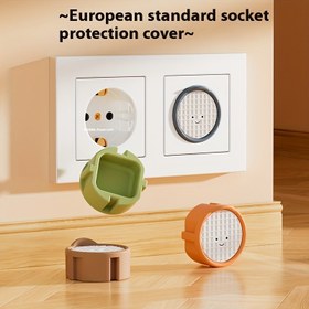 Resim 4 Adet Silikon Priz Kapakları - AB Standartı Güvenlik Soketi Koruyucuları, Gülümseme Tasarımlı Dekoratif Şok Geçirmez Yeniden Kullanılabilir Ev Güvenliği Kapatıcılar 