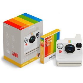 Resim Polaroid Now Gen 3 Pebble White + Color Film Bundle (8 film) 