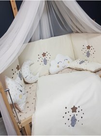 Resim bebek_iklimi 17 Parça Nakışlı Bebek Uyku Seti 60x120 - Aparatlı Lüks Cibinlikli 