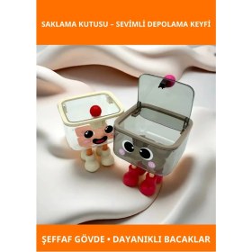 Resim Letsii Sevimli Tasarım Çok Amaçlı Saklama Kutusu Eğlenceli Yüz Ifadeleri ile 