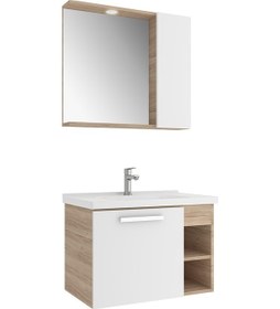 Resim Kale Mare Banyo Dolabı Takımı 80 Cm Beyaz-meşe Beyaz - Meşe 