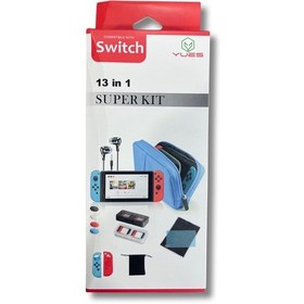 Resim Yues Switch 13 Parça Koruyucu Aksesuar Seti Silikon Kılıf / Çant 