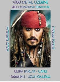 Resim Karayip Korsanları, Jack Sparrow - Parlak Metal Baskı Tablo 