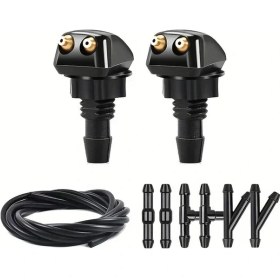 Resim Hightower Evrensel Araç Ön Cam Yıkama Nozulları, 2 Adet Nozul + 2 Metre Su Hortumu + Aksesuarlar 