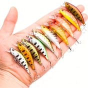 Resim 10 parça set 5,5 cm 5 gram yem yemi sahte yem akarsu atı balık ağzı alabalık bass yemi 