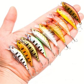 Resim 10 parça set 5,5 cm 5 gram yem yemi sahte yem akarsu atı balık ağzı alabalık bass yemi 