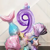 Resim 40 adet Denizkızı ve Sayılı Folyo Balon Seti, Karışık Renkler, Taç, İnci Kabuğu, Yıldız ve Çeşitli Şekilleri İçerir, Doğum Günleri, Düğünler, Gelin Partileri, Yıldönümleri ve Genel Kutlamalar için, 14 yaş ve üzeri 