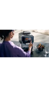 Resim Siemens Wi-Fi Bağlantılı 10 Farklı Kullanıcı Tanımlı Premium EQ900 Tam Otomatik Kahve Makinesi - Home Connect - Baristamode - Paslanmaz Çelik +2kg Kahve TQ905R03 