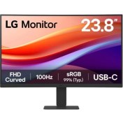 Resim 23.8 Lg 24U421A-B Va 5ms 100HZ Usb-C HDMI Fhd 1920X1080 Curved Vesa Sıyah 