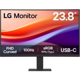 Resim 23.8 Lg 24U421A-B Va 5ms 100HZ Usb-C HDMI Fhd 1920X1080 Curved Vesa Sıyah 