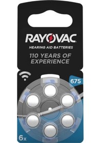 Resim Rayovac Hearing Aid Batteries 675 Numara Blister İşitme Cihaz Pili 6 x 10'lu 