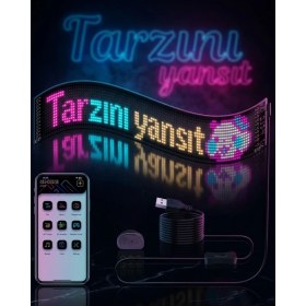 Resim Ergün Store Rgb LED Matrix Panel Esnek Yapı Uygulama Kontrollü Kayan Yazı Ekranı - Lisinya 