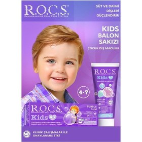 Resim Rocs Kids 4-7 Yaş Balon Sakızı Tadında Diş Macunu 35 Ml - Skt:05/2027 