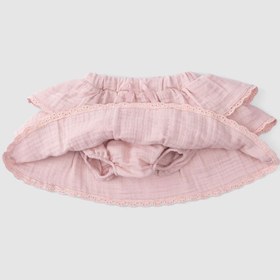 Resim Organik Pamuk Müslin Brodeli Bebek Etek Bloomerlı Pembe - Pembe / 1-2 Yaş 